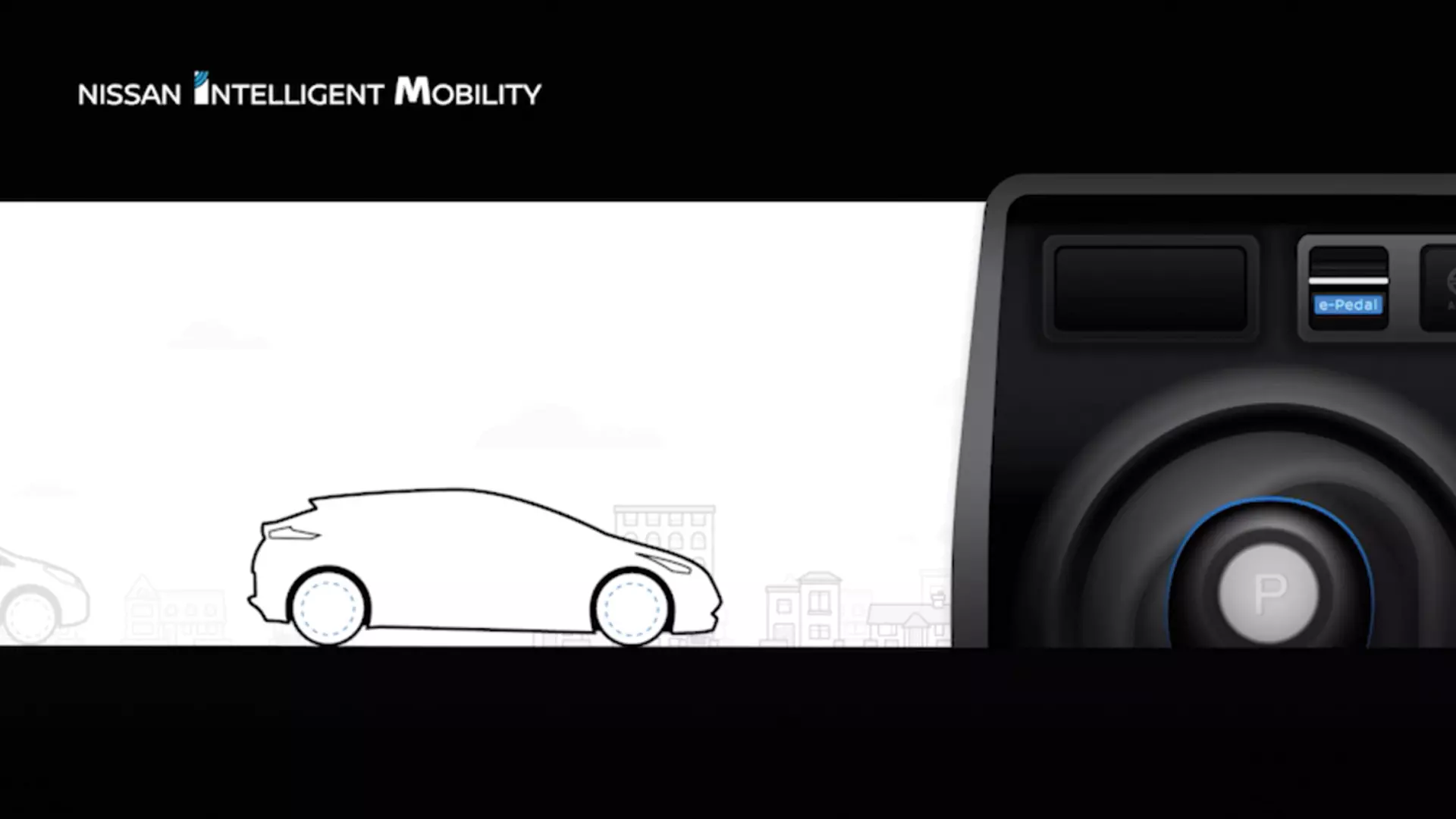 Sistema e-pedal en carro eléctrico Nissan Leaf
